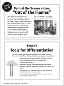 Fourth page of a Scope lesson plan
