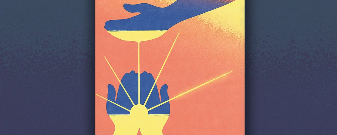 Illustration of hands cupping the sun