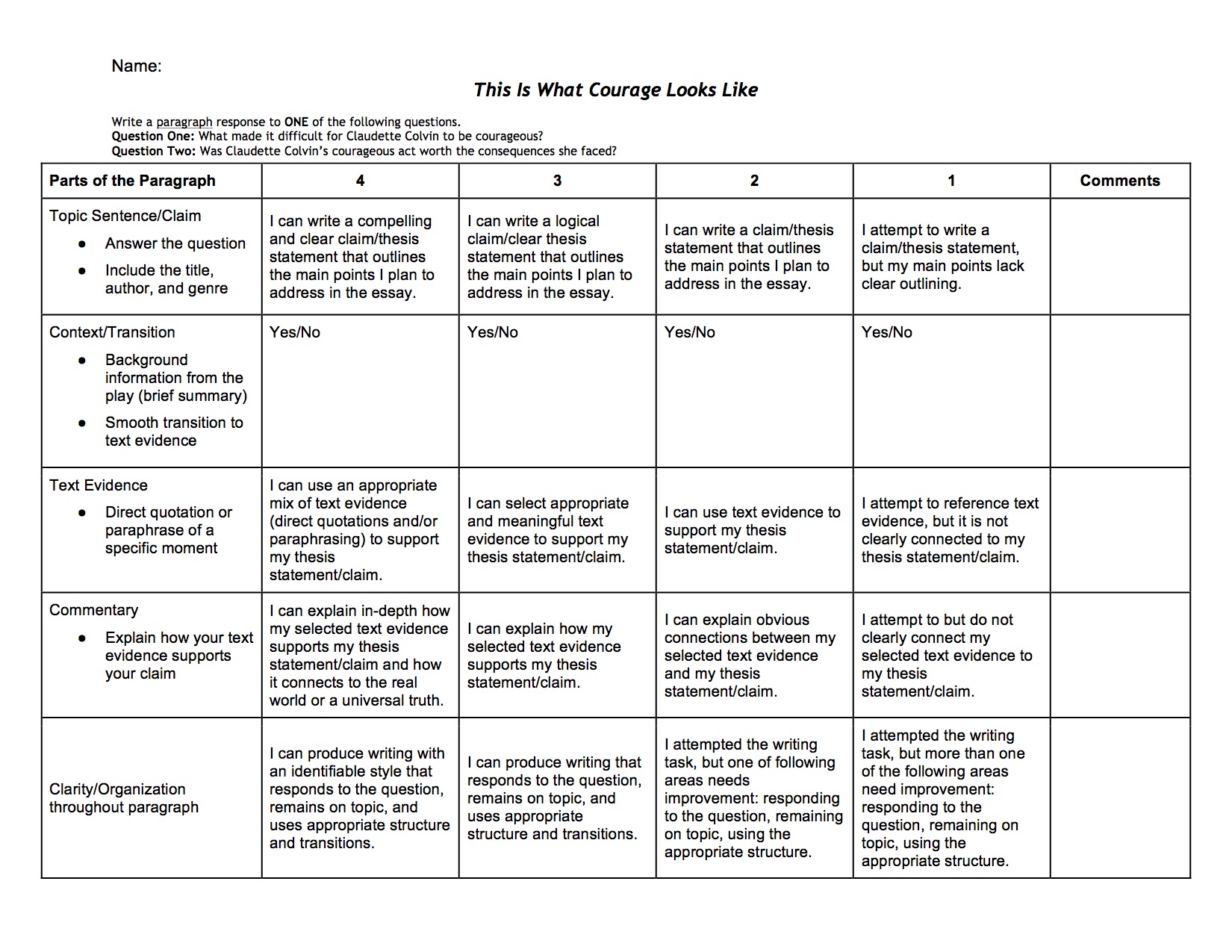 Rubric Rubrics Constructed Response Blackboard Learn vrogue.co