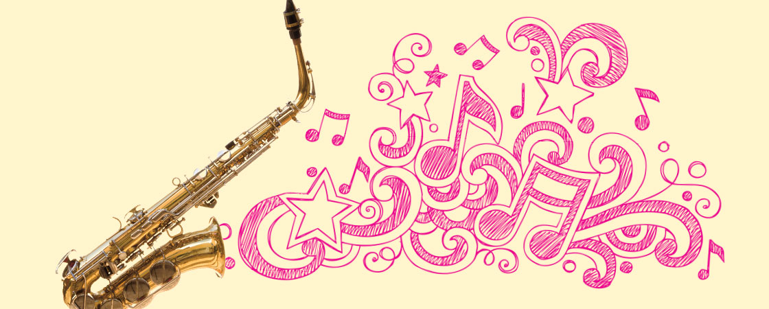 creative image of a saxophone